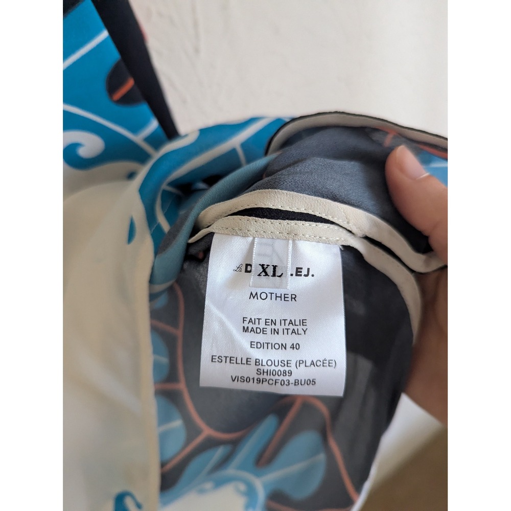La DoubleJ x Mother Estelle‎ blouse size XL silk crepe print NWT $730 - Picture 8 of 8